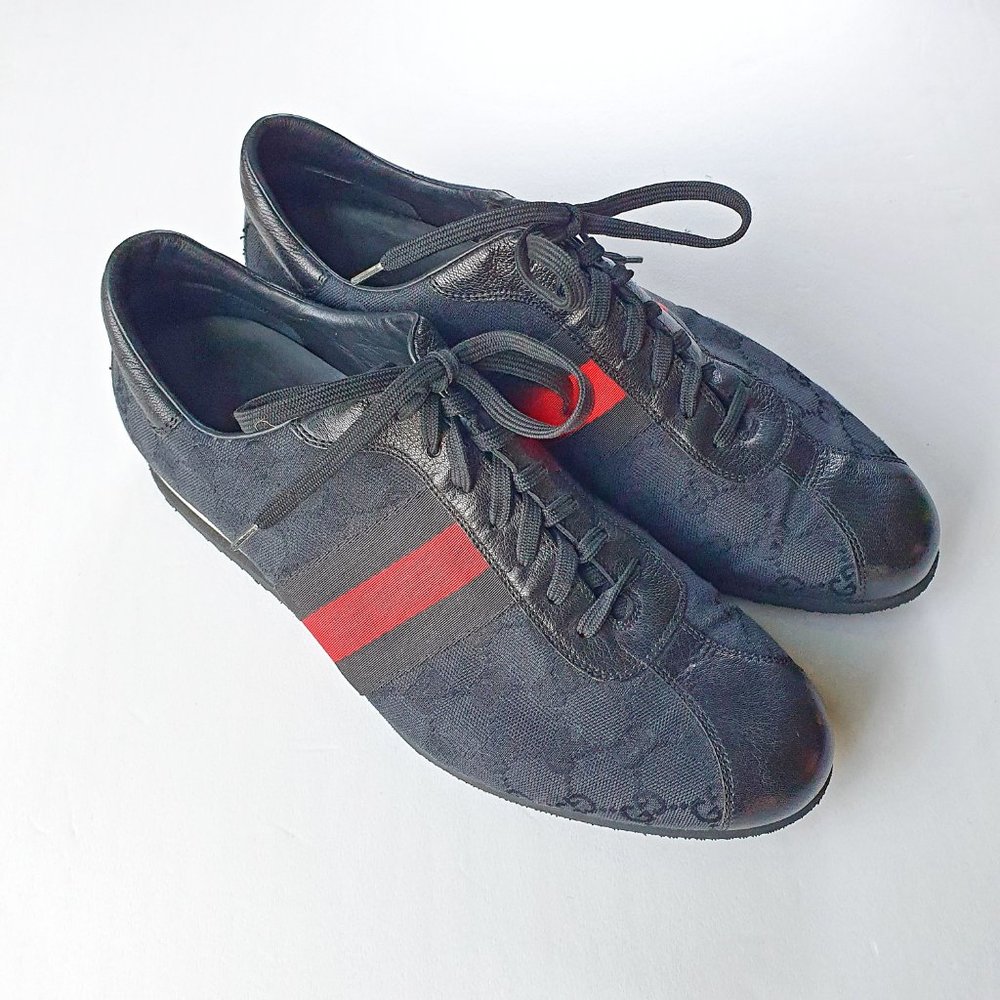 Gucci Black Canvas/Leather Guccisima Sneakers
